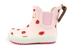 Bisgaard gummistøvle kort lyserød med mariehøns